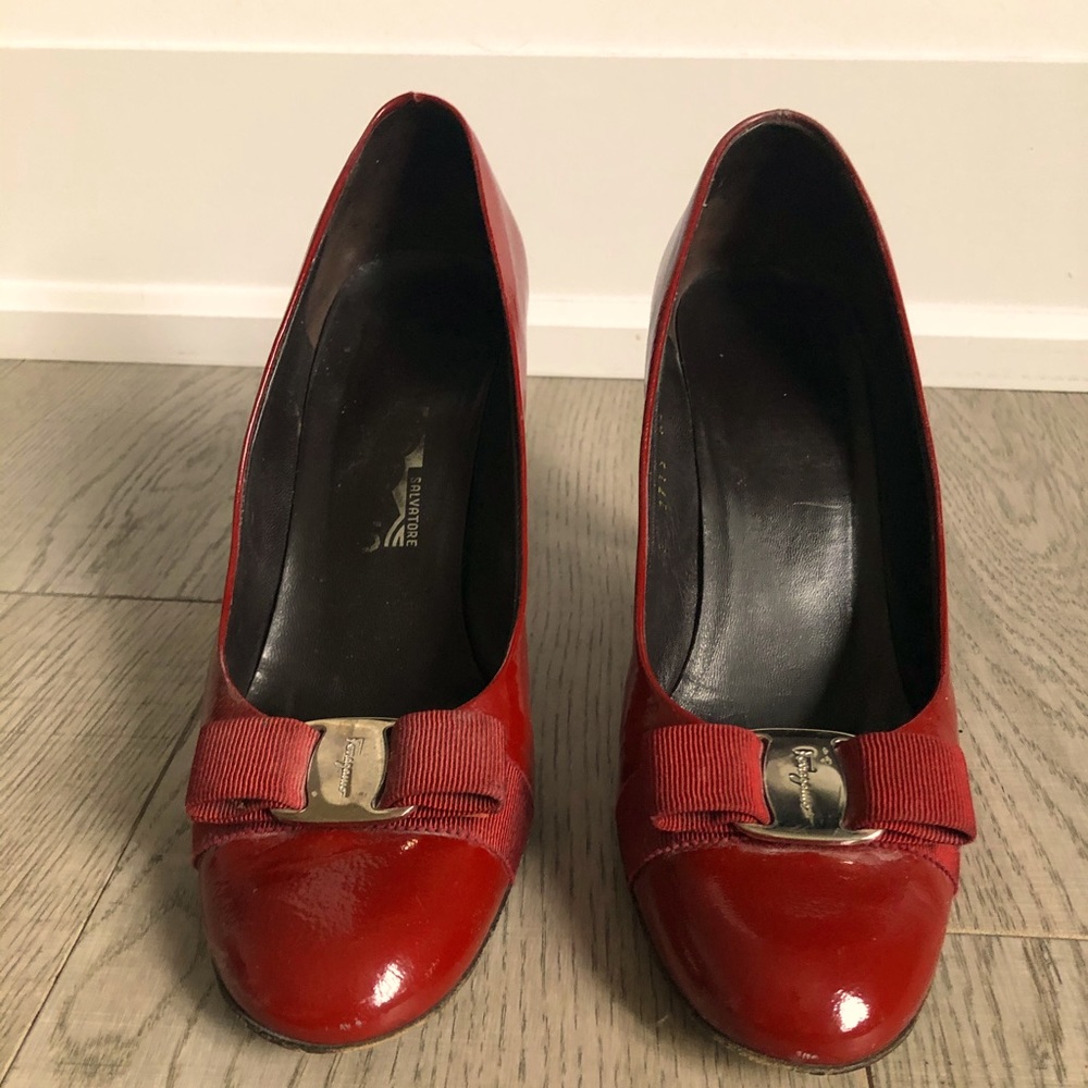 Salvatore Ferragamo ruby red heels